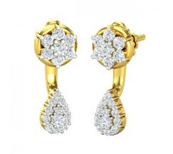 Natural Diamond Earrings 0.55 CT / 3.56 gm Gold
