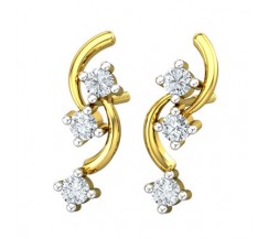 Natural Diamond Earrings 0.39 CT / 2.50 gm Gold