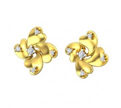 Natural Diamond Earrings 0.16 CT / 4.20 gm Gold