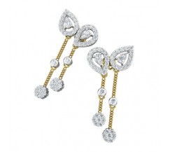 Natural Diamond Earrings 1.58 CT / 9.95 gm Gold