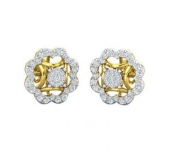 Natural Diamond Earrings 0.52 CT / 4.26  gm Gold