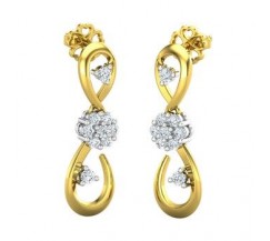 Natural Diamond Earrings 0.49 CT / 5.22 gm Gold