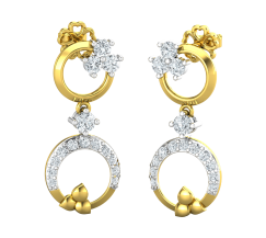 Natural Diamond Earrings 0.70 CT / 3.58 gm Gold