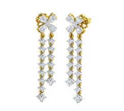 Natural Diamond Earrings 0.86 CT / 4.38 gm Gold
