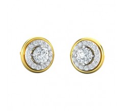 PreSet Natural Solitaire Diamond Earrings 0.85 CT / 3.00 gm Gold