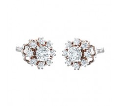 PreSet Natural Solitaire Diamond Earrings 1.32 CT / 2.55 gm Gold