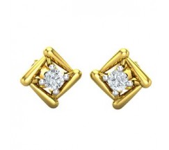 Natural Diamond Earrings 0.07 CT / 1.50 gm Gold
