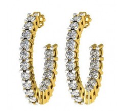 Natural Diamond Earrings 0.41 CT / 2.50 gm Gold
