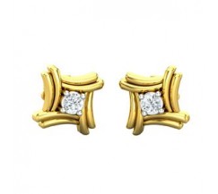 Natural Diamond Earrings 0.10 CT / 3.00 gm Gold