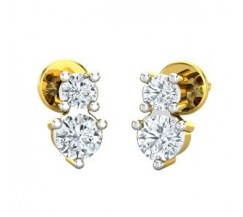 Natural Diamond Earrings 0.12 CT / 1.55 gm Gold