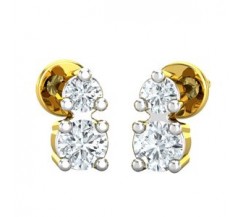 Natural Diamond Earrings 0.13 CT / 1.55 gm Gold