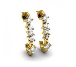 Natural Diamond Earrings 0.18 CT / 2.40 gm Gold