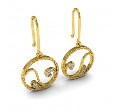 Natural Diamond Earrings 0.11 CT / 4.80 gm Gold