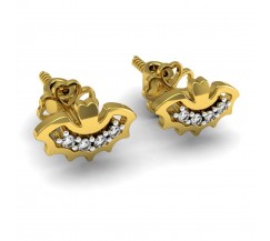 Natural Diamond Earrings 0.09 CT / 2.30 gm Gold