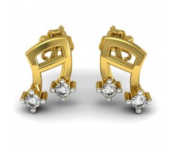 Natural Diamond Earrings 0.14 CT / 2.10 gm Gold