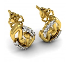 Natural Diamond Earrings 0.18 CT / 2.90 gm Gold
