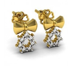 Natural Diamond Earrings 0.16 CT / 2.40 gm Gold