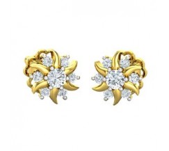 Natural Diamond Earrings 0.44 CT / 2.80 gm Gold