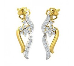 Natural Diamond Earrings 0.35 CT / 3.65 gm Gold