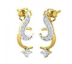 Natural Diamond Earrings 0.18 CT / 2.95 gm Gold