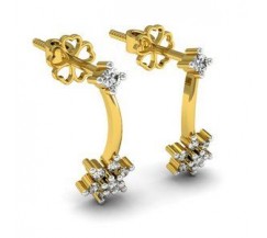 Natural Diamond earrings for girls 0.22 CT / 2.50 gm Gold