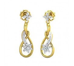 Natural Diamond Earrings 0.280 CT / 3.95 gm Gold