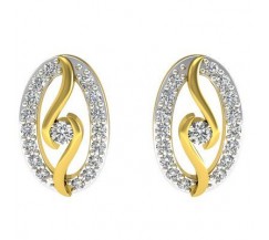 Natural Diamond Earrings 0.40 CT / 3.50 gm Gold