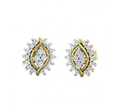 Natural Diamond Earrings 0.62 CT / 3.67 gm Gold