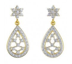 Natural Diamond Earrings 0.986 CT / 4.80 gm Gold