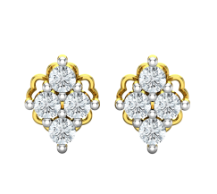 Natural Diamond Earrings 0.24 CT / 2.20 gm Gold