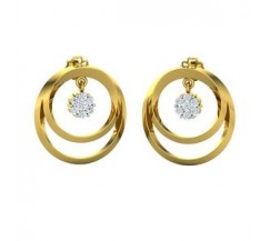 Natural Diamond Earrings 0.40 CT / 7.30 gm Gold