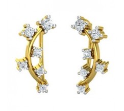 Natural Diamond Earrings 0.34 CT / 2.10 gm Gold