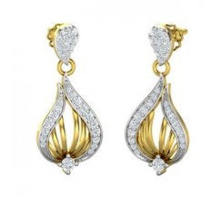 Natural Diamond Earrings 0.65 CT / 5.05 gm Gold