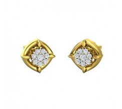 Natural Diamond Earrings 0.28 CT / 3.50 gm Gold