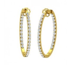 Natural Diamond Earrings 1.04 CT / 4.40 gm Gold