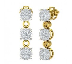 Natural Diamond Earrings 1.20 CT / 5.81 gm Gold