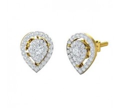 Natural Diamond Earrings 0.74 CT / 3.39 gm Gold