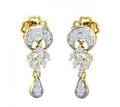 Natural Diamond Earrings 0.34 CT / 3.36 gm Gold