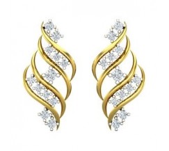 Natural Diamond Earrings 0.44 CT / 4.45 gm Gold