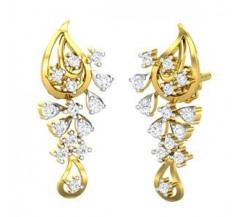 Natural Diamond Earrings 0.45 CT / 3.68  gm Gold