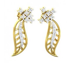 Natural Diamond Earrings 0.31 CT / 3.00  gm Gold
