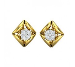 Natural Diamond Earrings 0.30 CT / 4.10 gm Gold