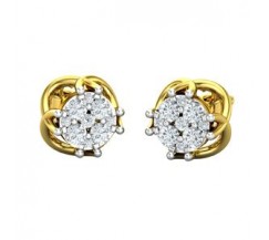 Natural Diamond Earrings 0.300 CT / 2.90 gm Gold