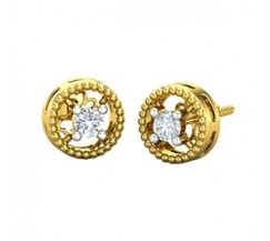 Natural Diamond Earrings 0.14 CT / 3.00 gm Gold