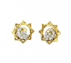 Natural Diamond Earrings 0.36 CT / 4.00 gm Gold