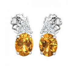 Natural Diamond & Gemstone Earring 0.59 CT / 1.87 gm Gold