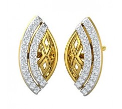 Natural Diamond Earrings 0.35 CT / 2.85 gm Gold