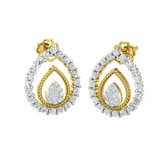 Natural Diamond Earrings 1.07 CT / 4.22 gm Gold