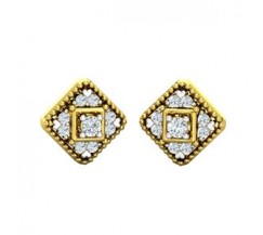 Natural Diamond Earrings 0.38 CT / 4.10 gm Gold