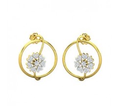 Natural Diamond Earrings 0.36 CT / 4.50 gm Gold